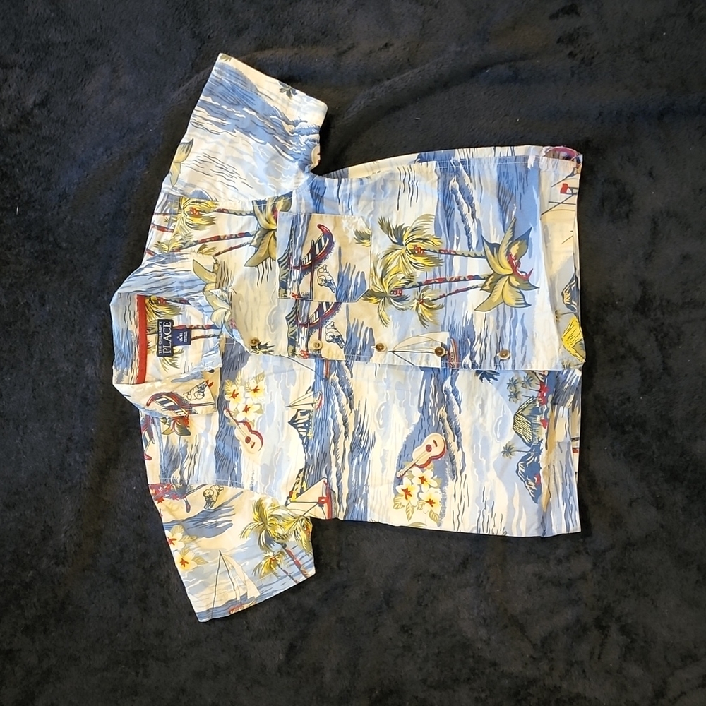 Boys Button Down Hawaiian Shirt